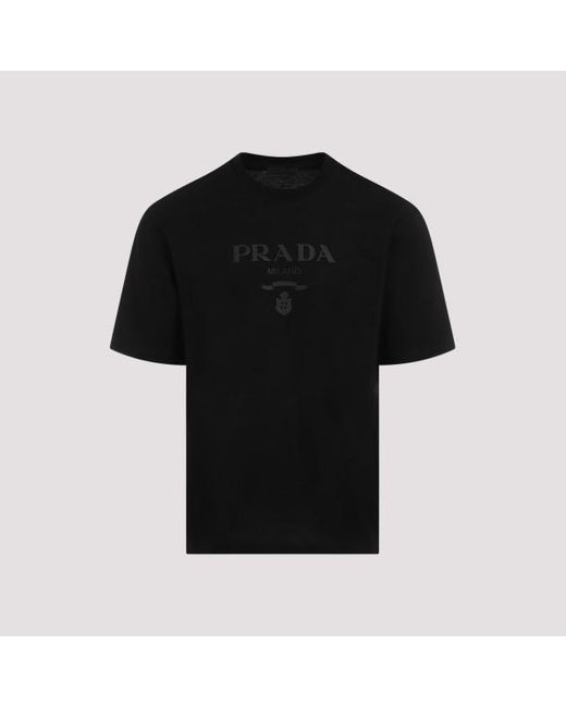 Prada Black Tona Ogo Printed T-hirt for men
