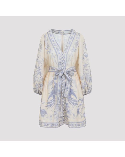 Zimmermann White Indra Plunge Mini Dress