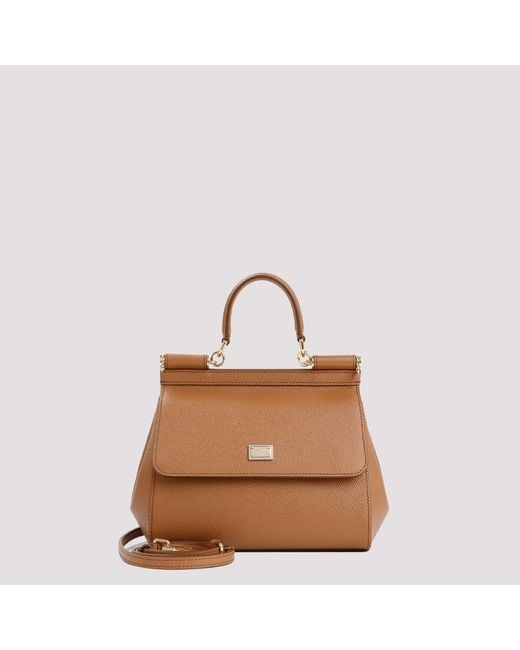 Dolce & Gabbana Brown Miss Sicily Medium Leather Handbag
