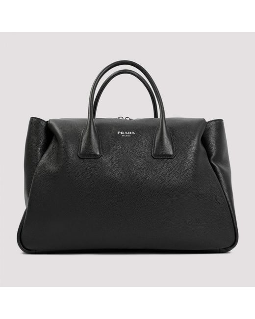Prada Travel Leather Bag in Black for Men | Lyst UK