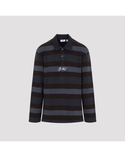 Off-White c/o Virgil Abloh Black Stroke Relax L/S Polo for men