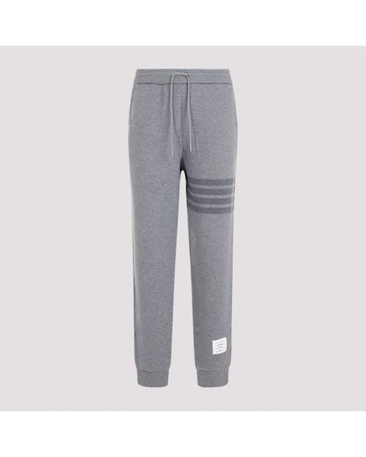 Thom Browne Gray Sweatpants With Bar for men