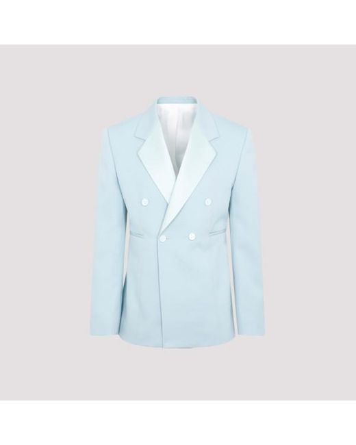 Bottega Veneta Blue Grain De Poudre Tuxedo Jacket for men