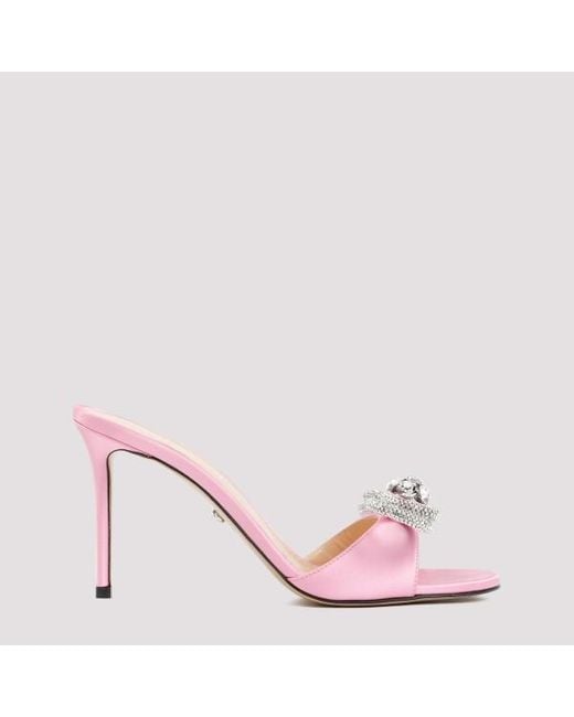 Mach & Mach Pink Double Bow Round Toe Mules