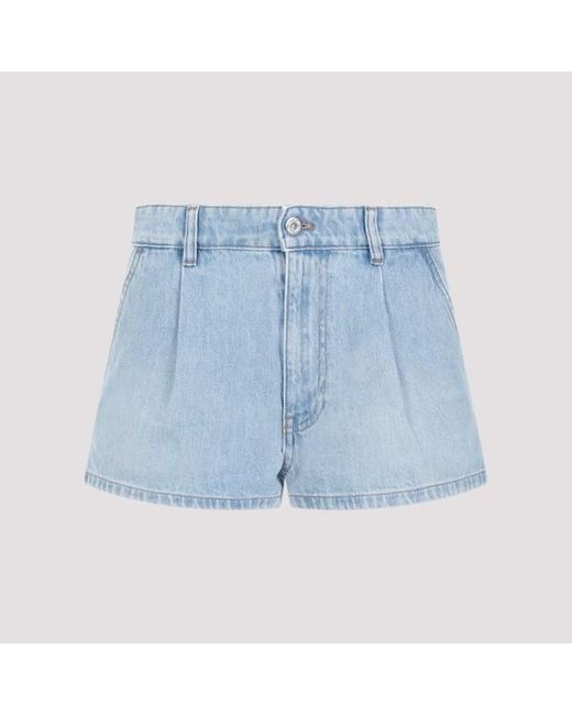 Miu Miu Blue Cotton Denim Shorts
