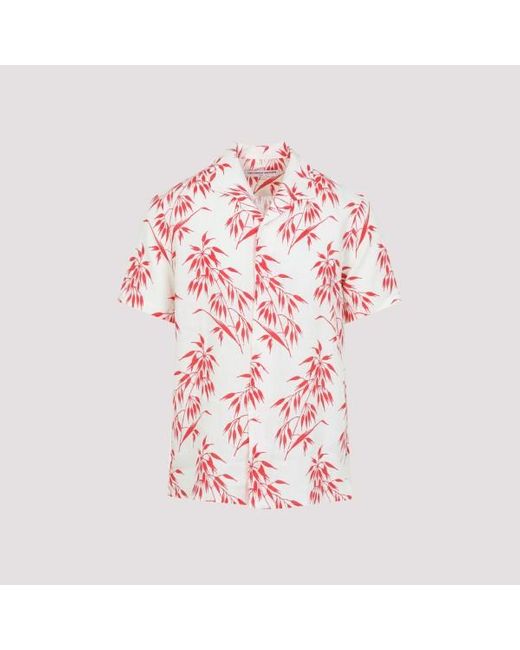 Orlebar Brown Red Printed Shirt for men