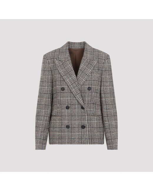 Brunello Cucinelli Gray Alpaca Wool Blend Jacket