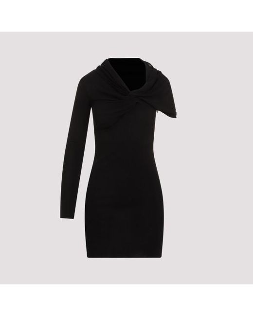 Saint Laurent Black Viscose Mini Dress