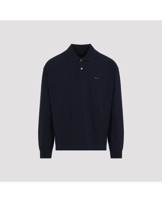 Prada Blue Polo Sweatshirt for men