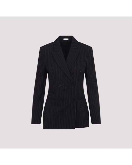 McQueen Black Pinstripe Lurex Jacket