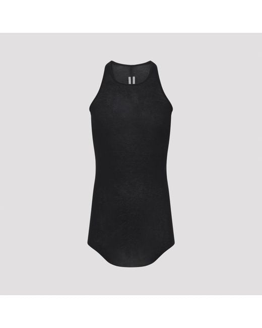 Rick Owens Black Basic Rib Tank Top for men