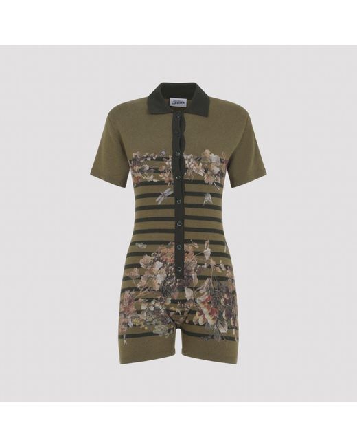 Jean Paul Gaultier Green Mariniere Stripes Jumpsuit