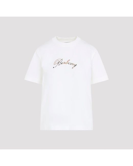 Burberry White Frankie Cotton T-Shirt