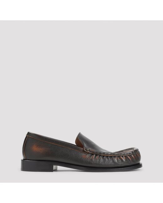 Dries Van Noten Black Calf Leather Loafers for men