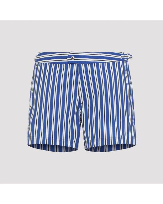 Tom Ford Blue Regimental Stripe Swim Shorts for men