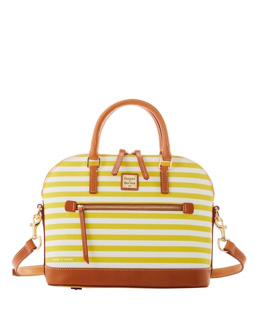 Dooney & Bourke Sullivan Coated Cotton Domed Zip Satchel in Yellow ...