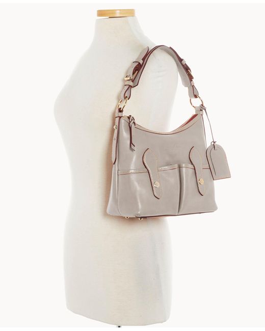 Dooney & Bourke Florentine Leather Small Drawstring Bag Pale