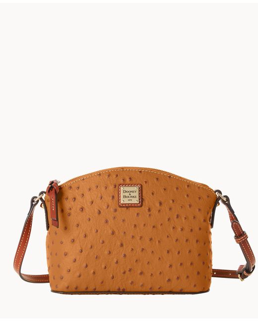 Dooney & Bourke Leather Ostrich Suki Crossbody in Caramel (Brown) Save 21 Lyst