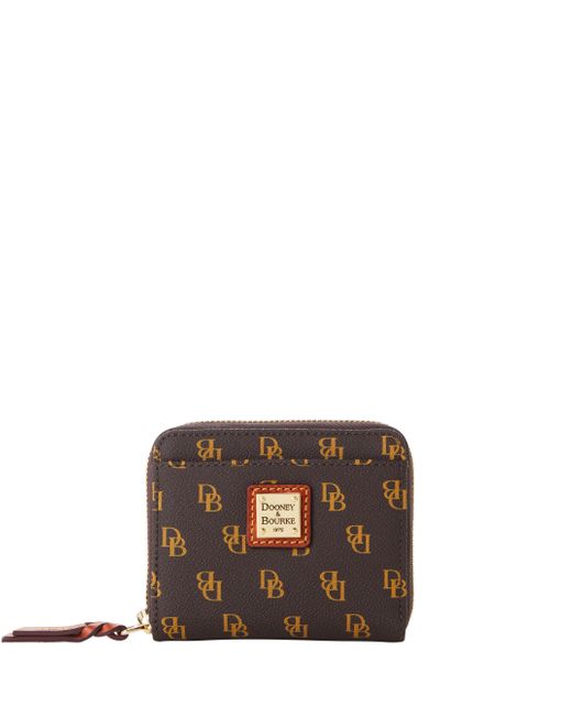 Dooney & Bourke Cotton Gretta Small Zip Around Wallet in Brown Lyst