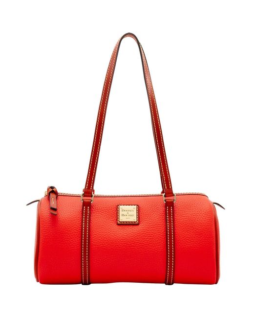 Women S Red Pebble Grain Barrel Bag