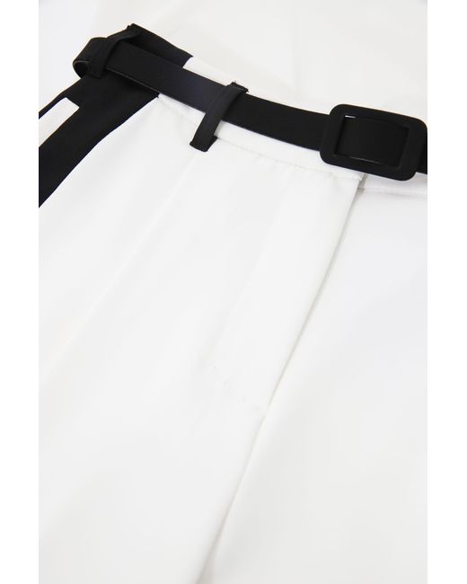 Pantalon palazzo bicolore à plis marqués Imperial en coloris White