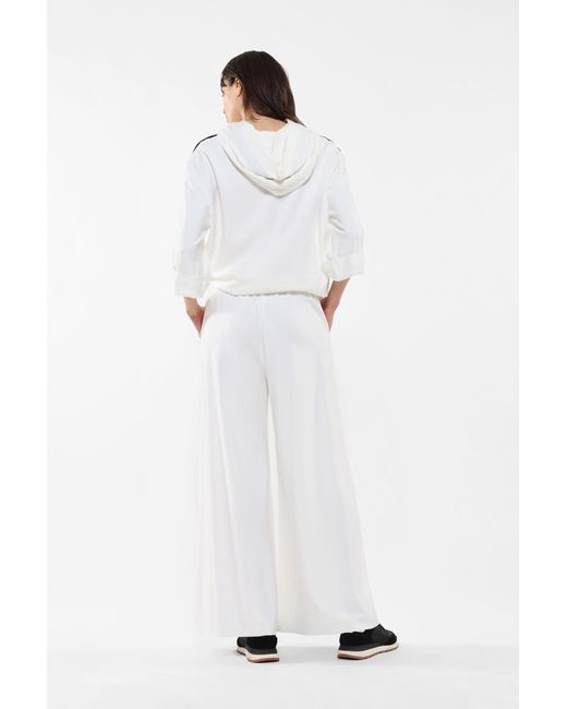 Pantalon de jogging style palazzo à poches verticales Imperial en coloris White