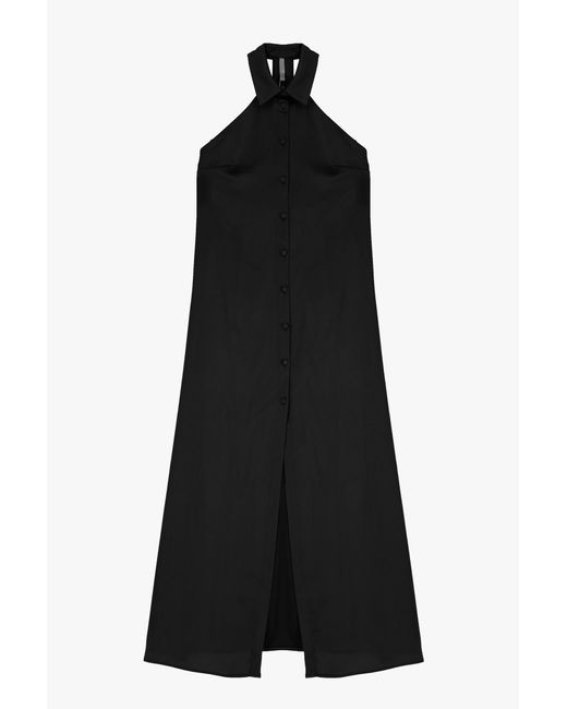 Robe longue avec col classique et boutons Imperial en coloris Black