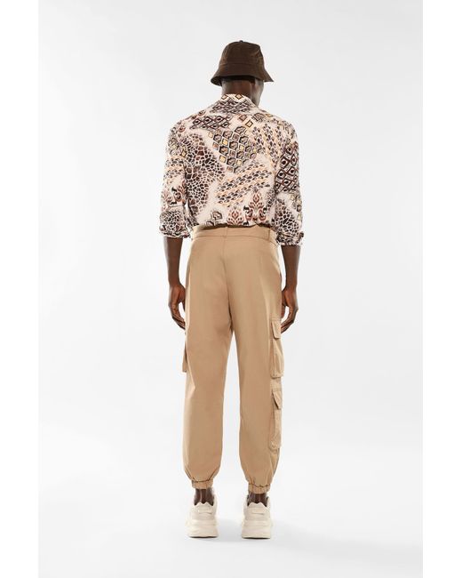 Pantalon cargo uni avec poches verticales et pinces Imperial pour homme en coloris Natural