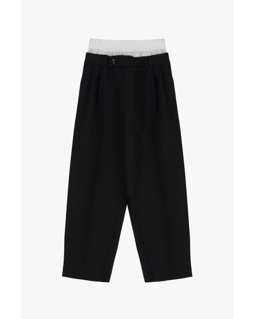 Pantaloni Culotte Con Orlo Superiore A Contrasto E Pinces di Imperial in Black