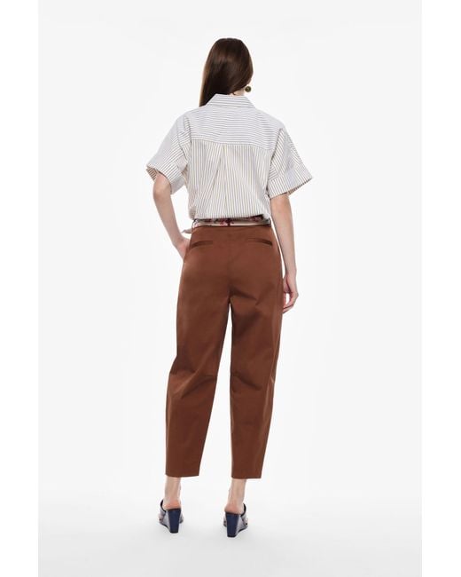 Pantalon cropped uni Imperial en coloris White
