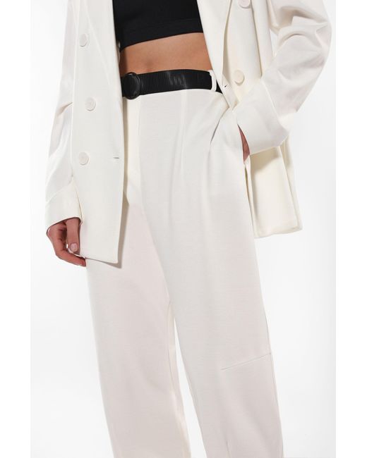 Jupe-culotte unie avec poches verticales et ceinture Imperial en coloris White