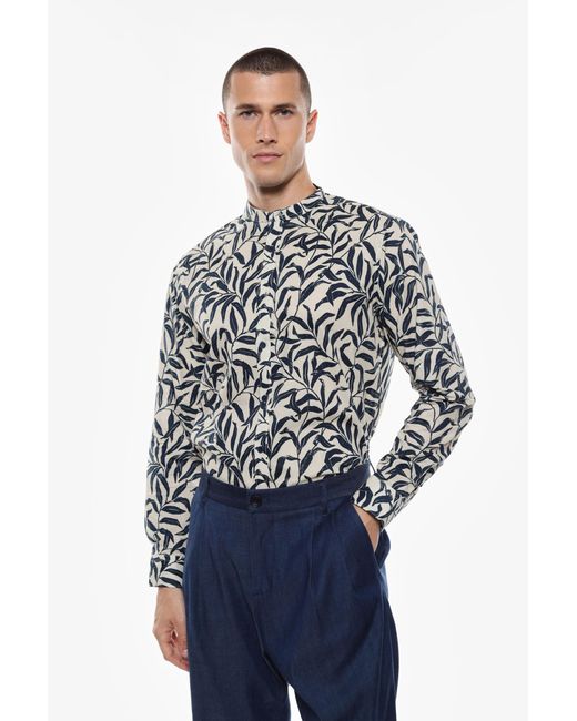 Camicia Con Stampa A Maniche Lunghe di Imperial in Blue da Uomo