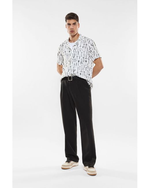 Pantaloni Slim-Fit Con Pinces E Piega Stirata di Imperial in Black da Uomo