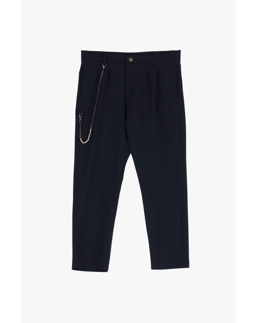 Pantaloni Slim-Fit Monocolour Con Pinces E Dettaglio Catena di Imperial in Blue da Uomo
