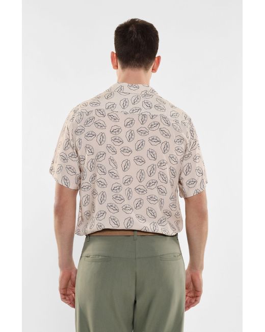 Camicia Stampata Con Maniche Corte di Imperial in Natural da Uomo