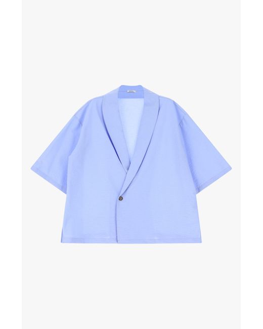 Camicia A Kimono Con Bottone E Maniche Corte di Imperial in Blue da Uomo