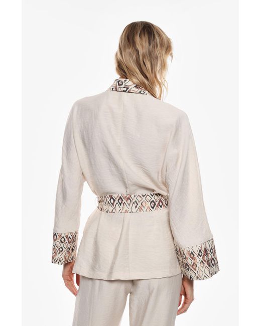 Manteau avec détails imprimés graphiques Imperial en coloris Natural