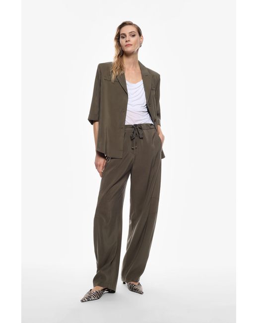 Pantaloni Ampi Con Vita Media di Imperial in Green