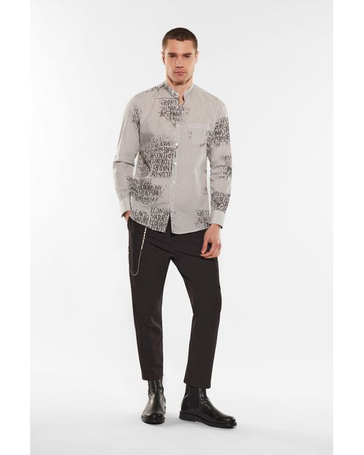 Pantaloni Slim-Fit Monocolour Con Pinces E Dettaglio Catena di Imperial in Gray da Uomo