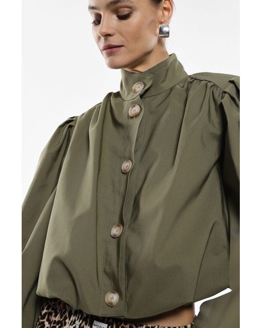 Chaqueta Con Hombros Abullonados Imperial de color Green