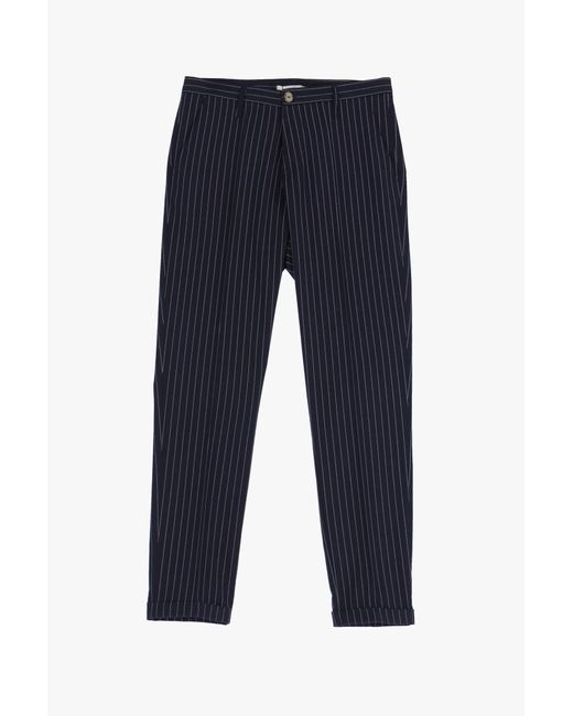 Pantaloni Slim-Fit Fantasia Gessata Con Tasche Verticali di Imperial in Blue da Uomo