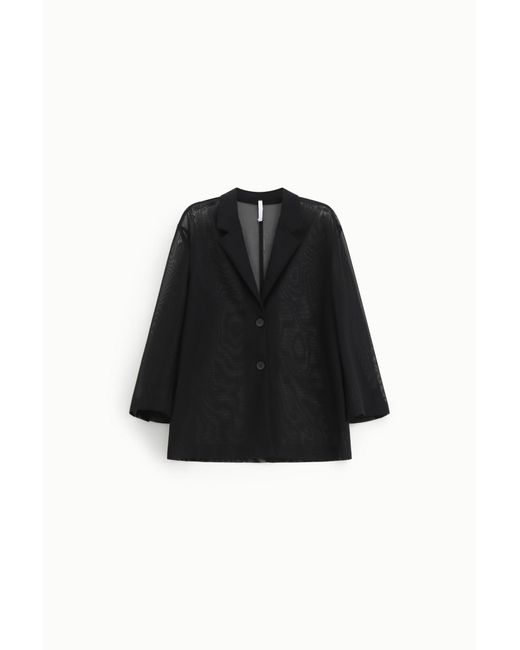 Blazer Transparente Cierre De Un Botón Imperial de color Black