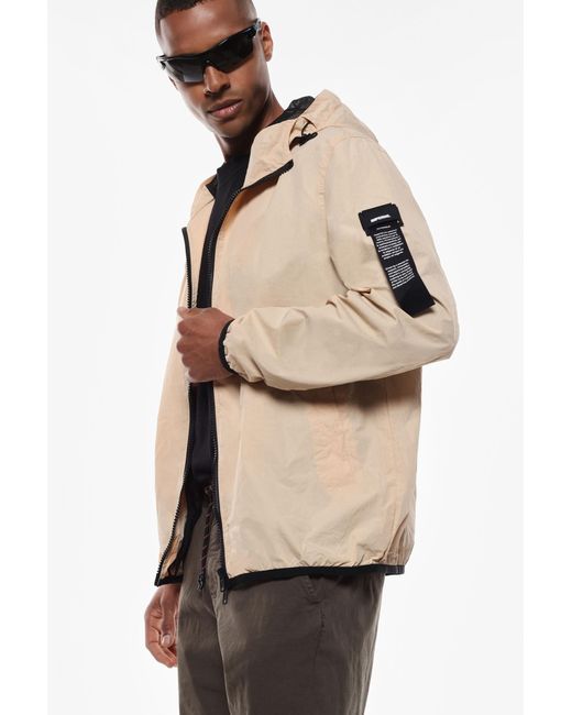 Giacca A Vento Con Cappuccio E Zip di Imperial in Natural da Uomo