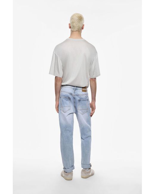 Jeans Con Taglio Dritto Classico E Strappi di Imperial in Blue da Uomo