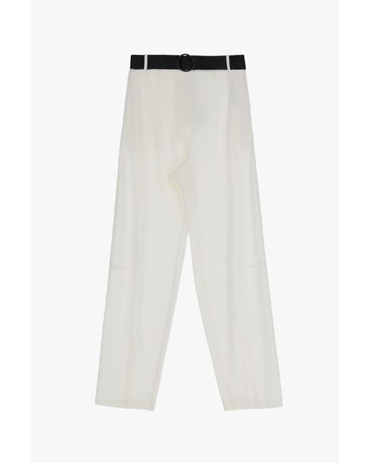 Jupe-culotte unie avec poches verticales et ceinture Imperial en coloris White