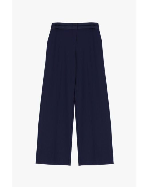 Pantaloni Straight Monocolour Con Piega Stirata di Imperial in Blue