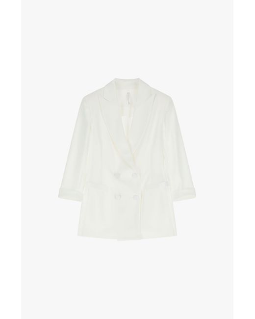 Chaqueta Con Cierre Cruzado Imperial de color White