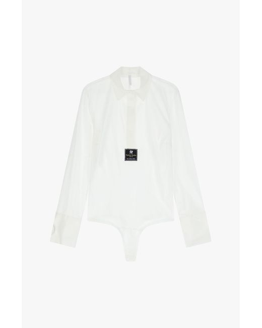 Bodysuit Camicia A Maniche Lunghe Con Patch di Imperial in White