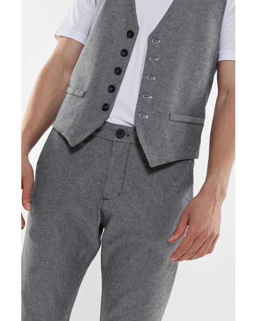 Pantaloni Slim-Fit Spinati Con Tasche Verticali di Imperial in Gray da Uomo