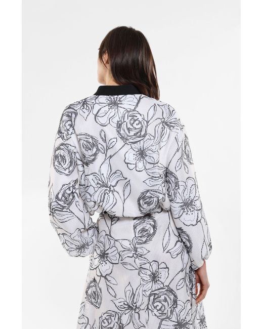 Veste oversize zippée à motif floral Imperial en coloris Gray